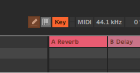 Ableton browser with access to user library and custom presets.