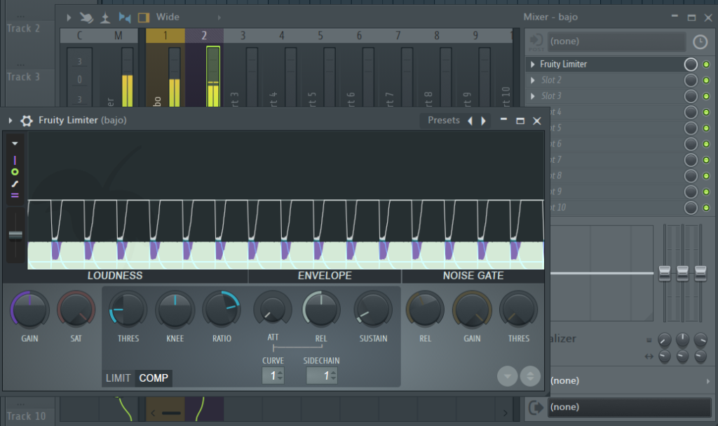 Compresor sidechain aplicado a una sesión de producción musical con DAW